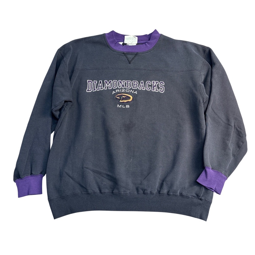 Vintage Lee Sport Arizona Diamondbacks MLB Sweatshirt Black Purple Mens Large
